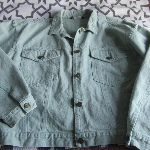 Vintage Jackets & Blazers - Sage Green 90s Denim Jacket